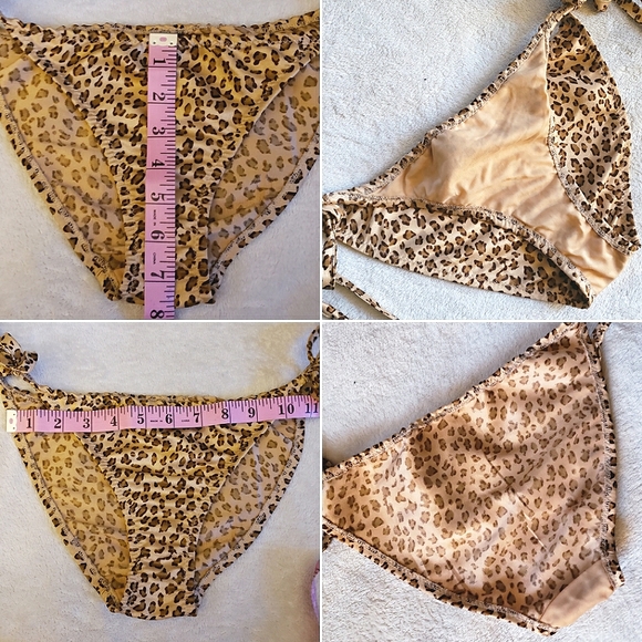 Leopard 3pc Steel Boned Underbust Corset Bikini Set Y2K Waist Trainer Corset - Picture 15 of 16